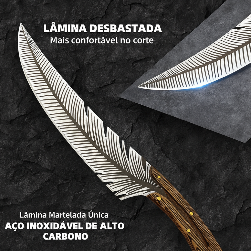 Faca Artesanal Pena de Aço Forjada à Mão