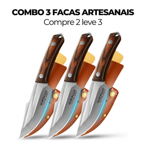 Combo 3 Facas Artesanais Cactus Bufaluz - Compre 2 Leve 3