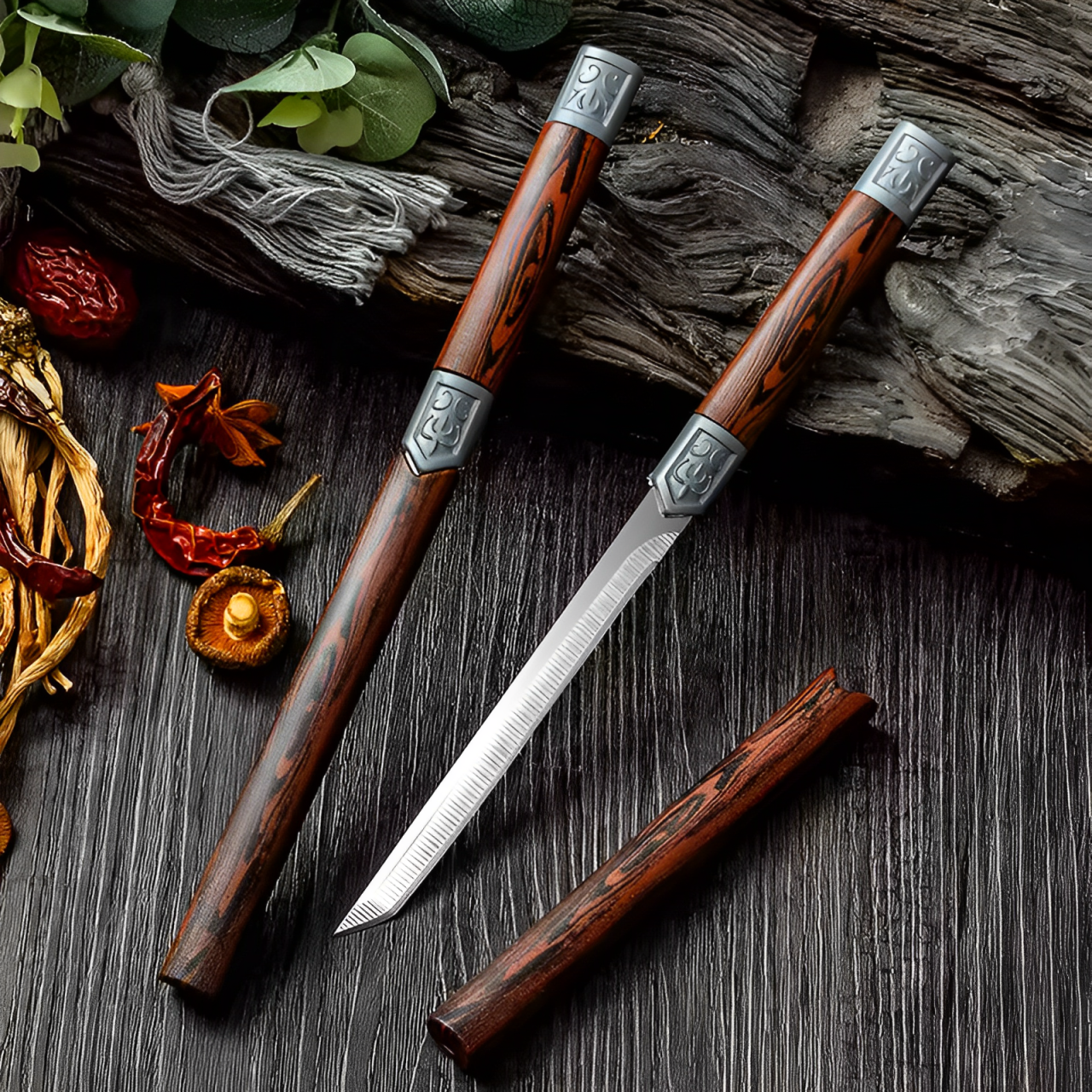 Faca Artesanal Bambu em Aço Inox 440c 8" - Pague 1 Leve 2