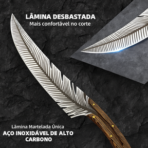 Faca Artesanal Pena de Aço Forjada à Mão