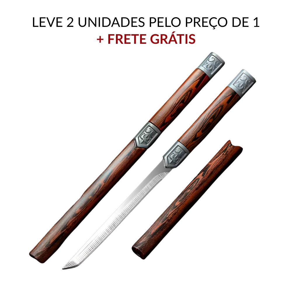 Faca Artesanal Bambu em Aço Inox 440c 8" - Pague 1 Leve 2